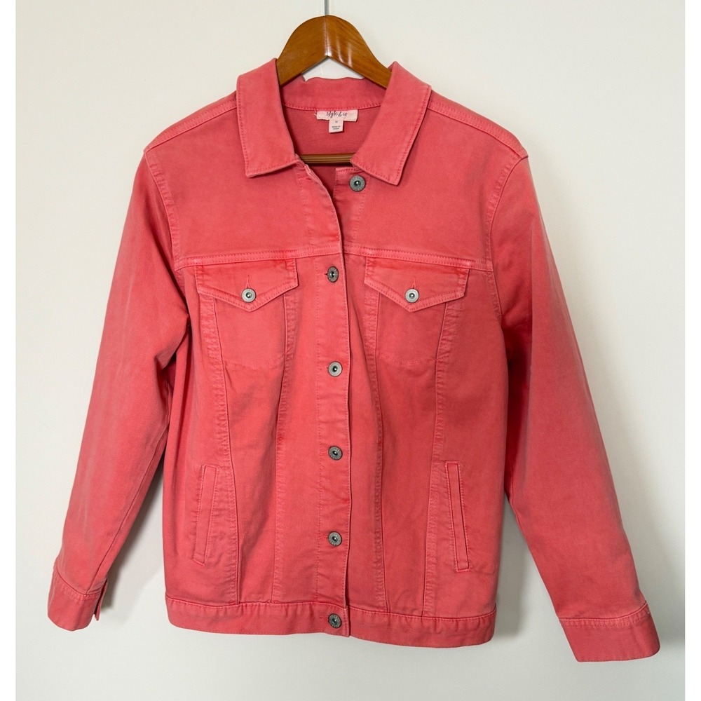 Style & Co Denim Coral Jean Jacket Women Medium